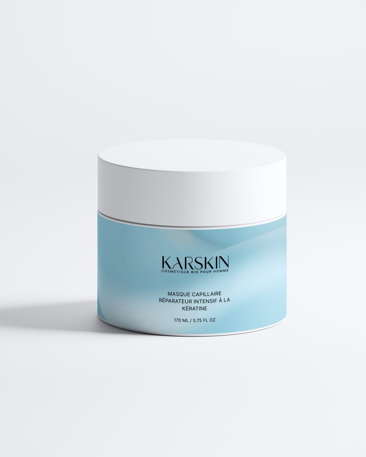 Masque capillaire réparateur intensif à la kératine Karskin, 170 ml, habillage bleu ciel