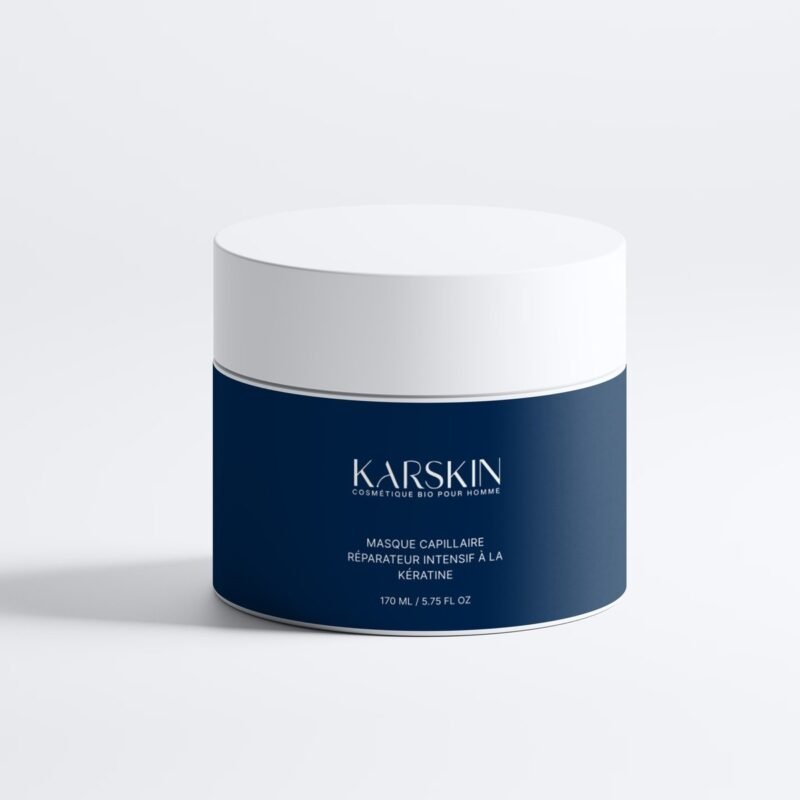 Masque capillaire réparateur intensif à la kératine Karskin, 170 ml, habillage bleu marine