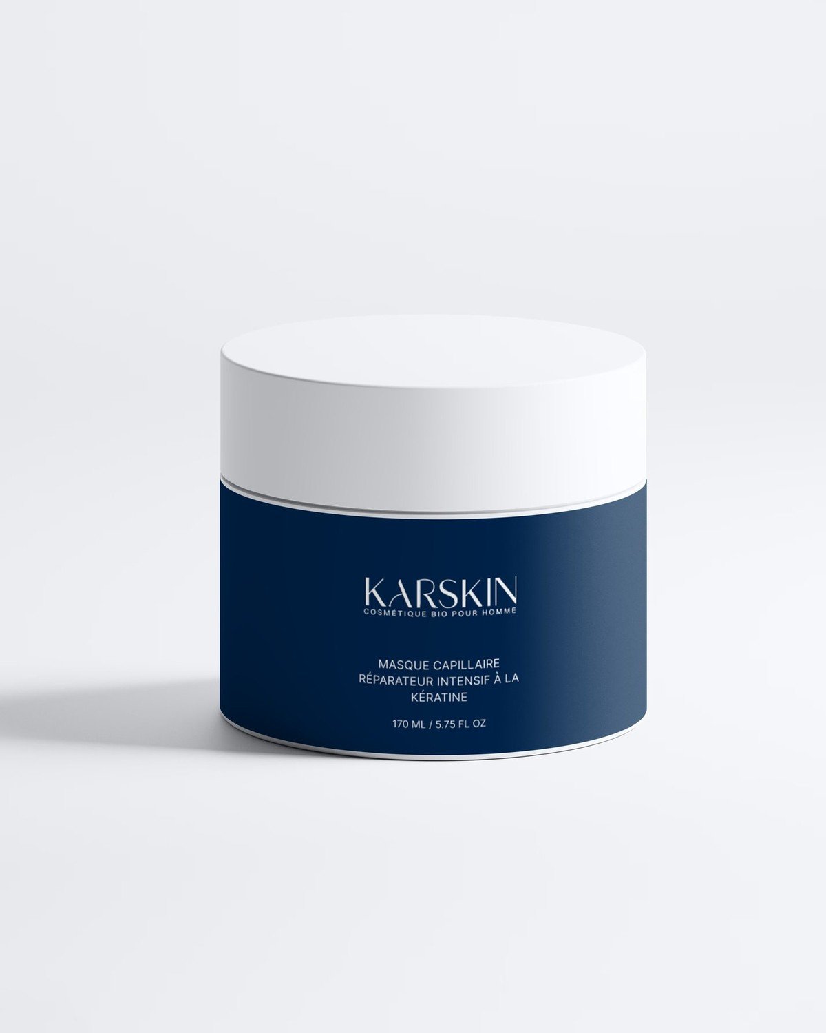 Masque capillaire réparateur intensif à la kératine Karskin, 170 ml, habillage bleu marine